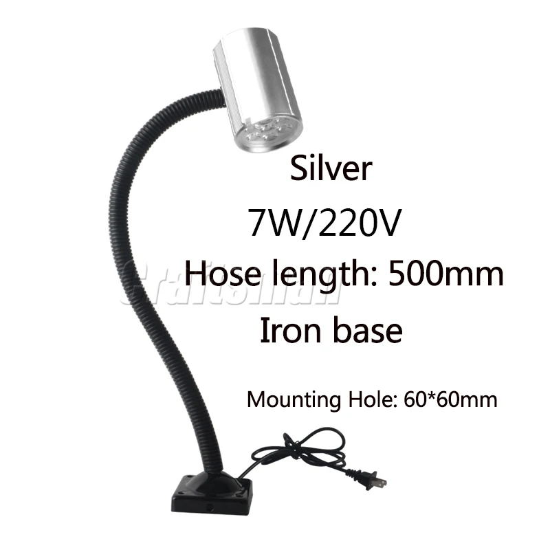 7W220V-50cm-IronBase Jiujia светодиодный светильник для работы s токарный фрезерный станок шланги металлический станок с ЧПУ Светильник сменный светильник лампа 24 В/36 В/220 В - Цвет: 7W220V-50cm-IronBase