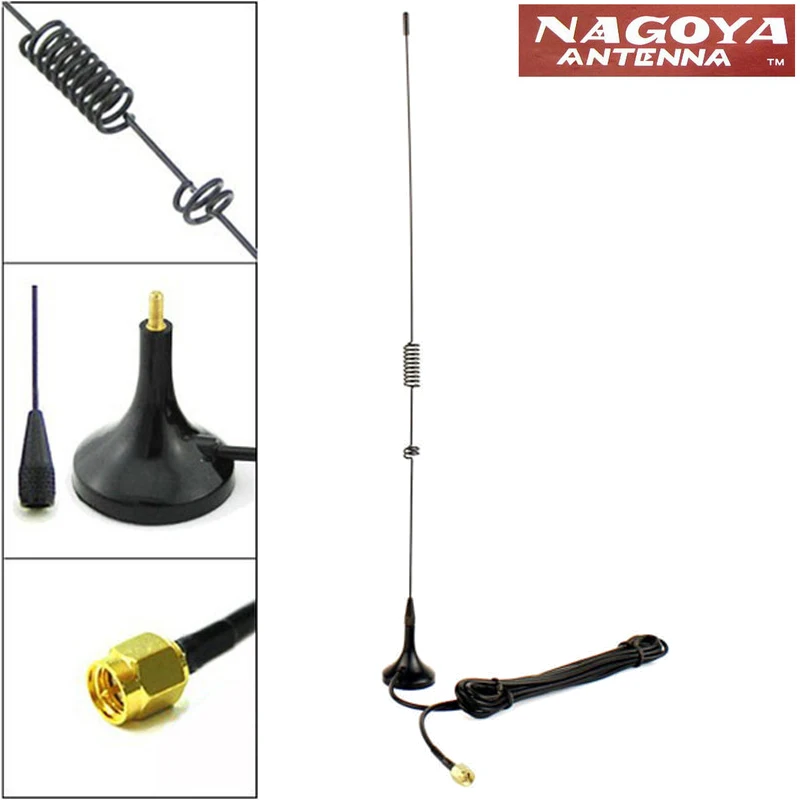 

5pcs NAGOYA UT-106UV SMA-M UHF+VHF Magnetic Vehicle-mounted Antenna for YAESU VX-1R VX-2R 3R TONGFA UV-985 UV-3R walkie talkie