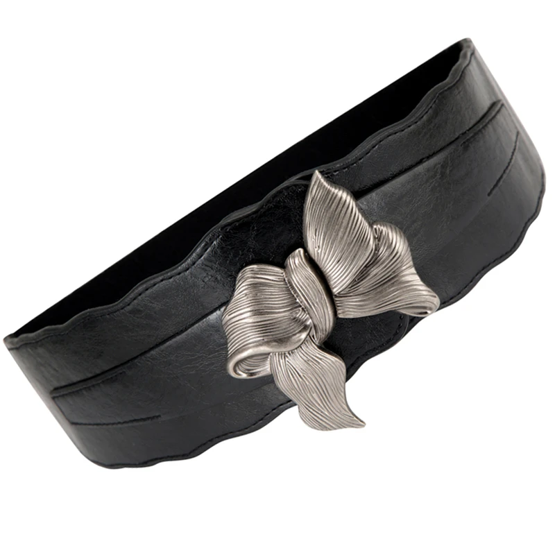 Винтажный пояс из натуральной кожи эластичный с бантом и пряжкой зимняя одежда