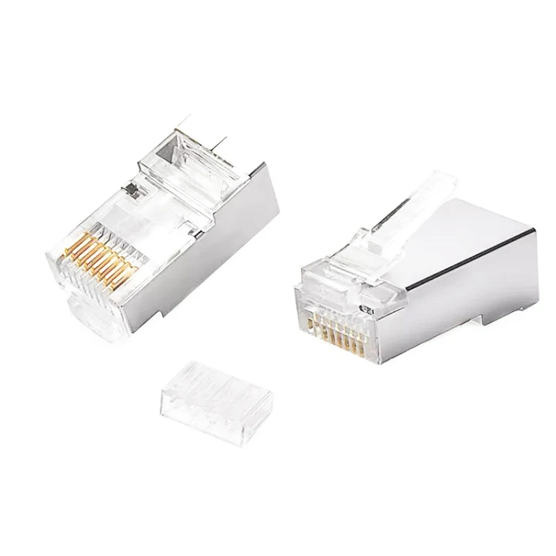 RJ45 разъем Cat6 Экранированный 8P8C Позолоченные Ethernet Кабельные вилки с нагрузочной