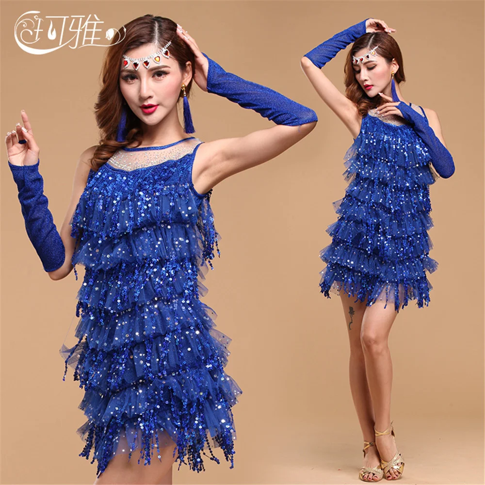 2019 New Tango Dress Sequins Ballroom Dancing for Women Latin Dance Costumes Sale Rumba Dresses | Тематическая одежда и