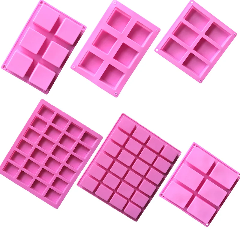 

6/24 Even Square Soap Mold Silicone Dessert Cake Mold Bakeware Form Baking Tools DIY Handmade Craft Plaster Aromatherapy Molds