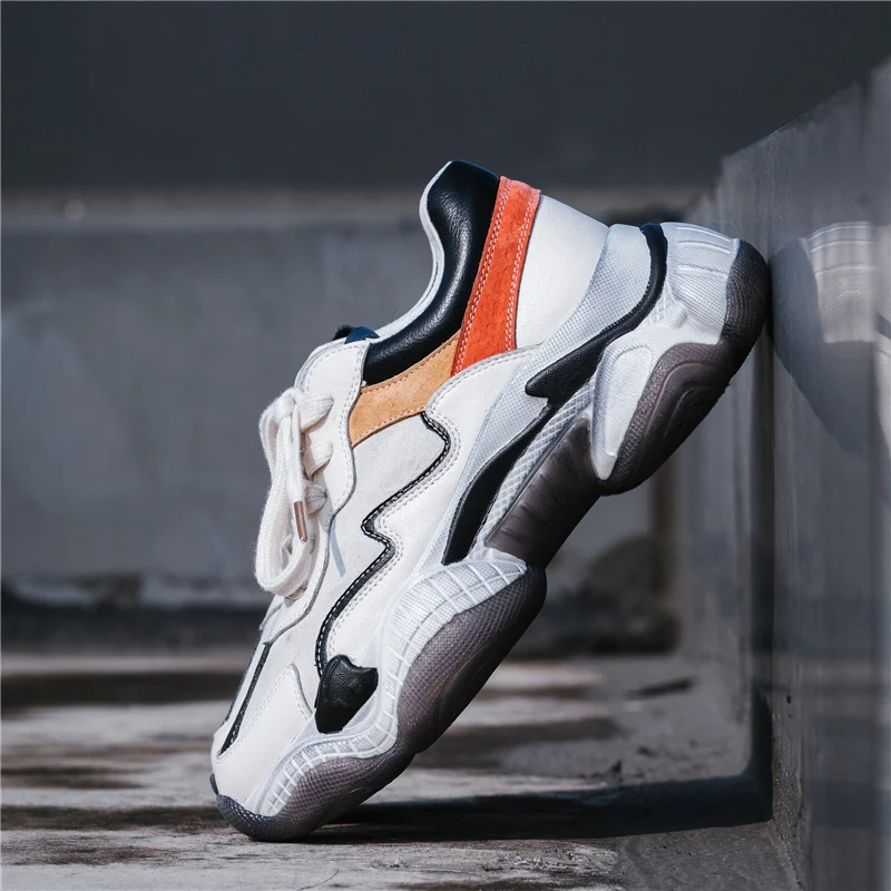 Кроссовки женские из натуральной кожи на шнуровке Нескользящие повседневная