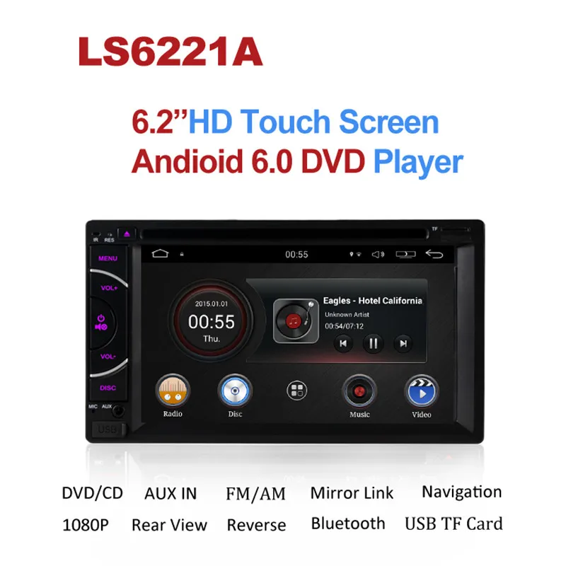 6 2 &quotУниверсальный Android 0 четырехъядерный автомобильный DVD плеер GPS Навигация BT