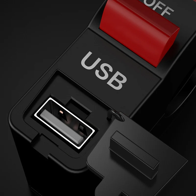 Мотоцикл зарядка через USB переключатель Водонепроницаемый 12В Быстрый Зарядное