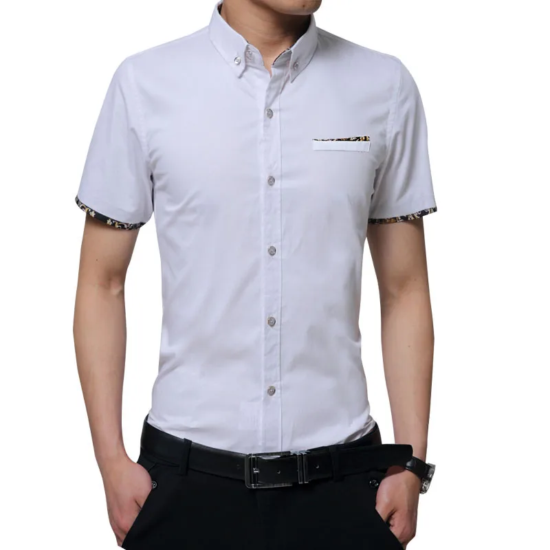 LEGEND PAUL Clothing Mens Short Sleeve Shirt 2017 Summer New Mandarin Collar Slim Fit Casual Men Clothes Size M-5XL | Мужская одежда