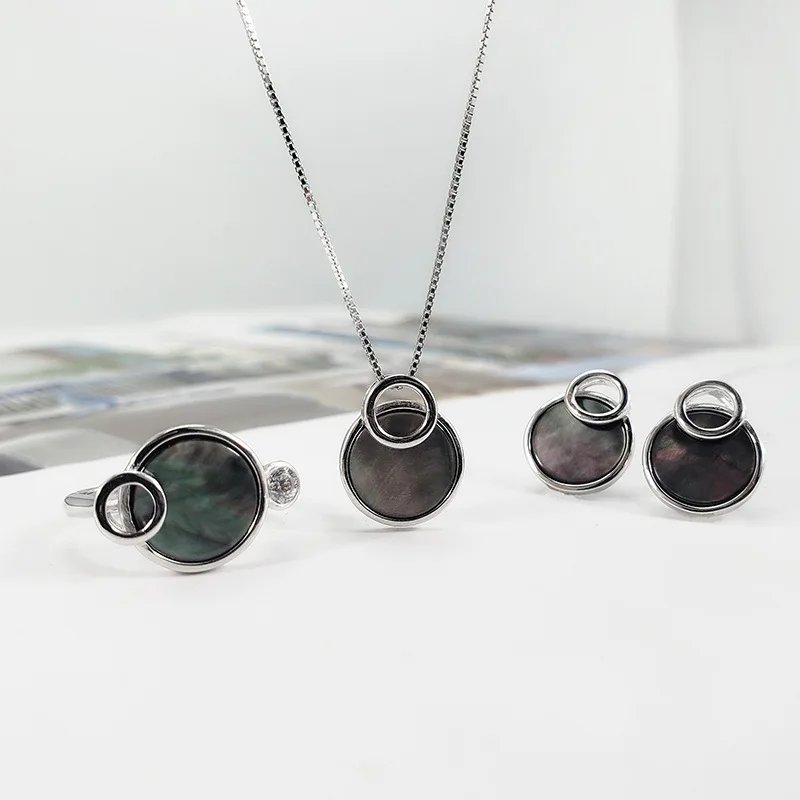 Подвеска из серебра 925 пробы с круглым натуральным камнем | Украшения и