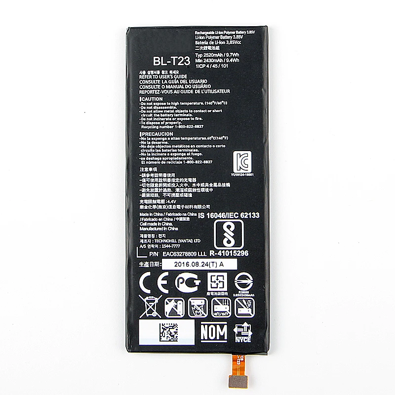 Оригинальный аккумулятор большой емкости для LG X Cam K580 K580Y K580DS F690 2500
