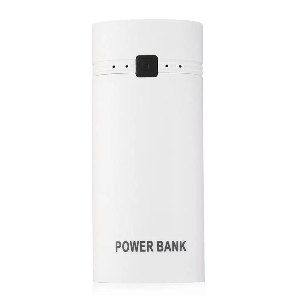 white 5600 мАч Внешний аккумулятор комплект 2x18650 аккумулятор портативный внешний аккумулятор корпус с USB выходом и индикатором для iPhone без аккумулятора - Цвет: white