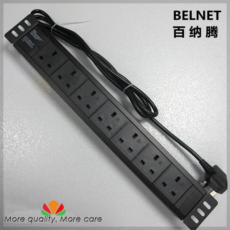 

Export rack PDU Special socket all bronze 13A 7 units 19inch 1.5U aluminum enclosure power UK British standard power strip