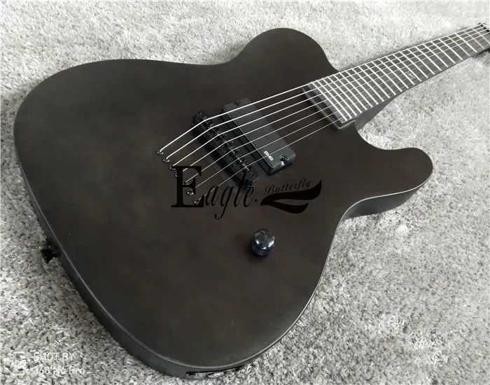 Орел. Электрическая гитара Butterfly electric bass custom shop 22 black matte metal rock tele 7 string
