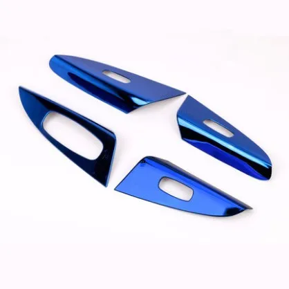 blue 4pcs Внутренняя модифицированная Панель подлокотника со стеклянной подъемной панелью, внутренняя отделка, автомобильные аксессуары для Nissan Sentra 2013 - Цвет: blue 4pcs