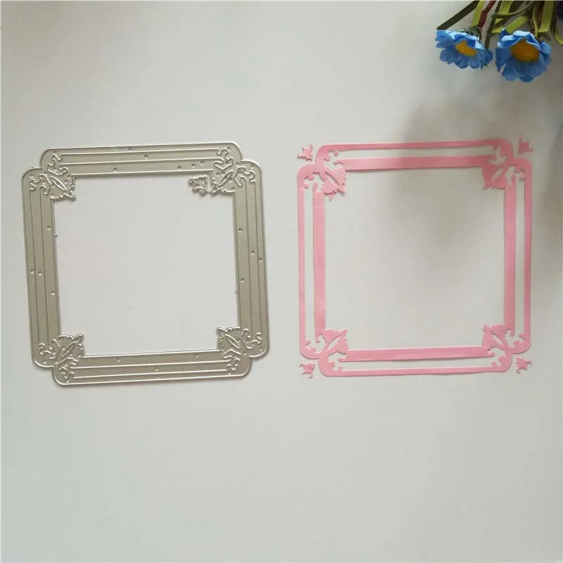 Квадратное кружево украшения металлические штампы трафарет для DIY Скрапбукинг