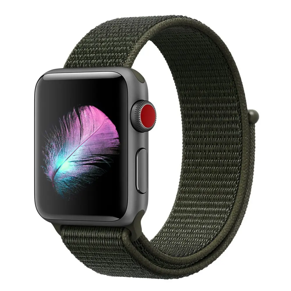 Тканый нейлоновый спортивный ремешок для Apple Watch серии 5 4 44 мм 40 мм ремешок для iWatch 42 мм 38 мм серия 4 3 2 полосы - Цвет ремешка: Cargo Khaki