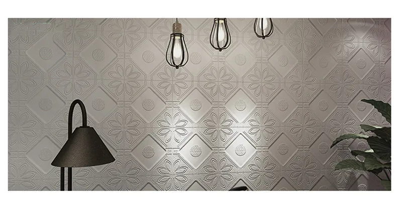 2x 3D Rhombus Flower Pattern Wall Sticker Covering Decor Renovate 585 x 585 x 7mm Eco-friendly PE Foam Waterproof