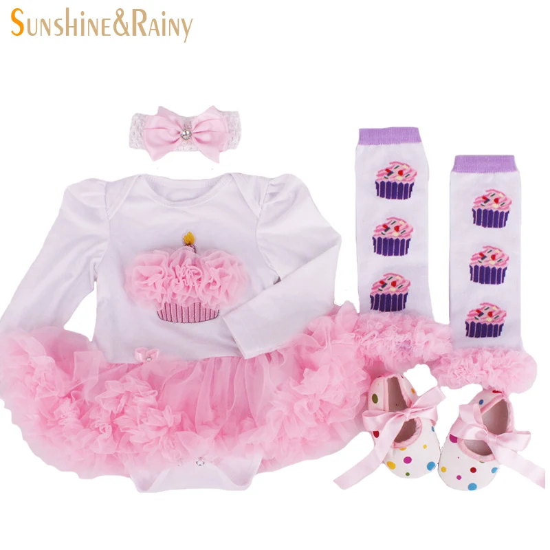 Clearnce ~ Одежда для новорожденных дня рождения комплекты одежды маленьких девочек