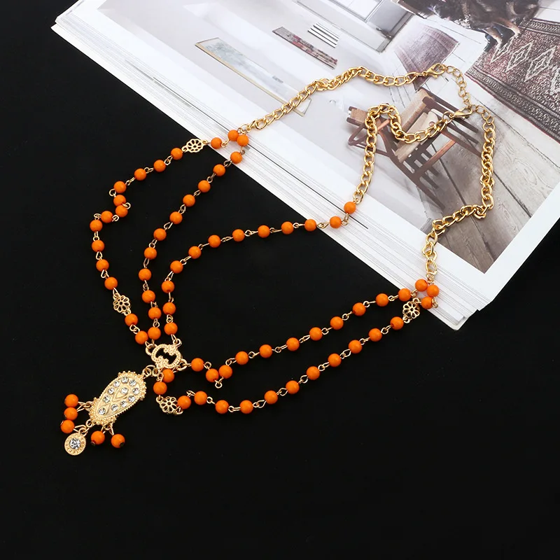 Bohemian Orange Beads Dangle Charms Hair Clasp Band | Украшения и аксессуары