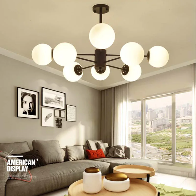 

IKVVT Pendant Light Glass Indoor Lighting Lustre LED Light Fixtures For Restaurant Bedroom 6/8/12 Heads Globes LED Pendant Lamp