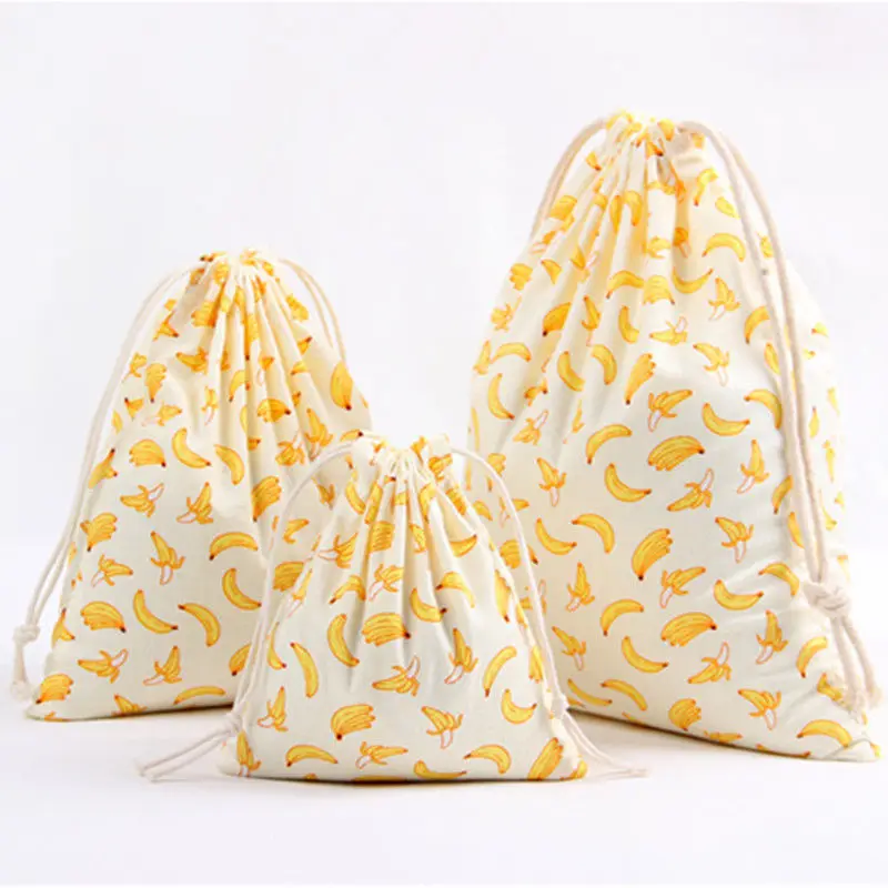 Сумка ручной работы из хлопчатобумажной саржевой ткани на шнурке | Дом и сад