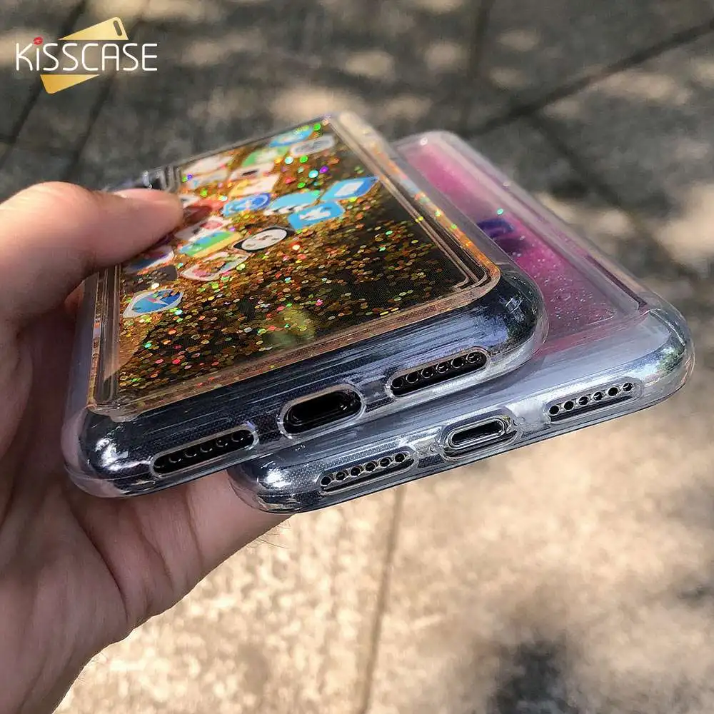 KISSCASE Блестящий жидкий зыбучий песок чехол для телефона Apple iPhone 11 2019 X XR XS
