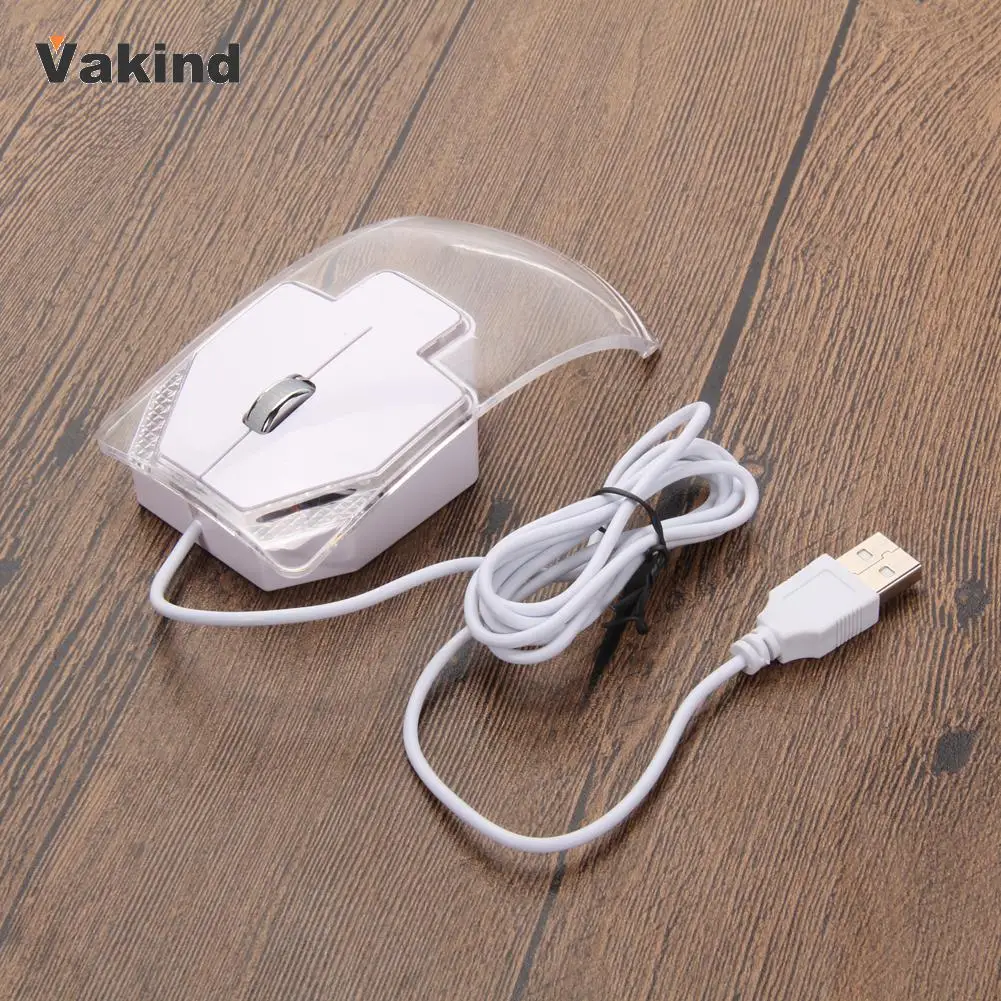 Творческий прозрачный компьютер Мышь 1000 Точек на дюйм оптический светодиодный