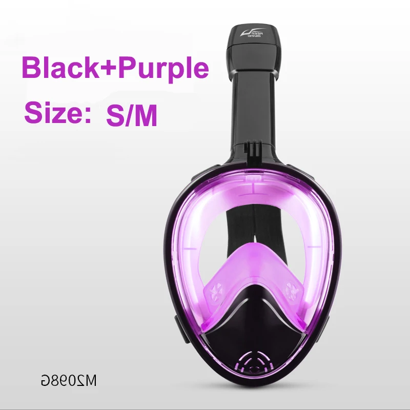 S M Purple Black Полная маска для подводного плавания, новая маска для дайвинга, подводная противотуманная маска для женщин, мужчин, детей, для плавания, для подводного плавания - Цвет: S M Purple Black
