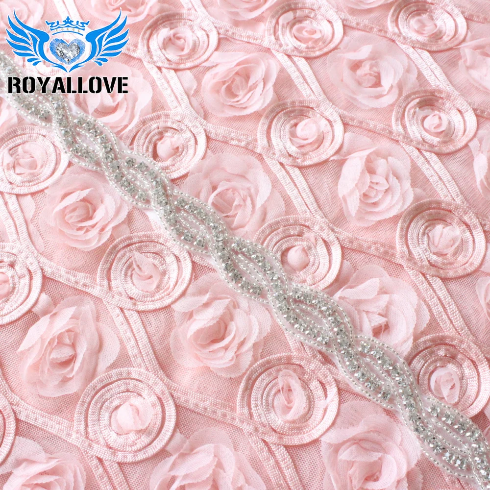 RoyalLove 1 ярд ручная работа ПРИШИТАЯ на свадебный пояс прозрачная Серебряная