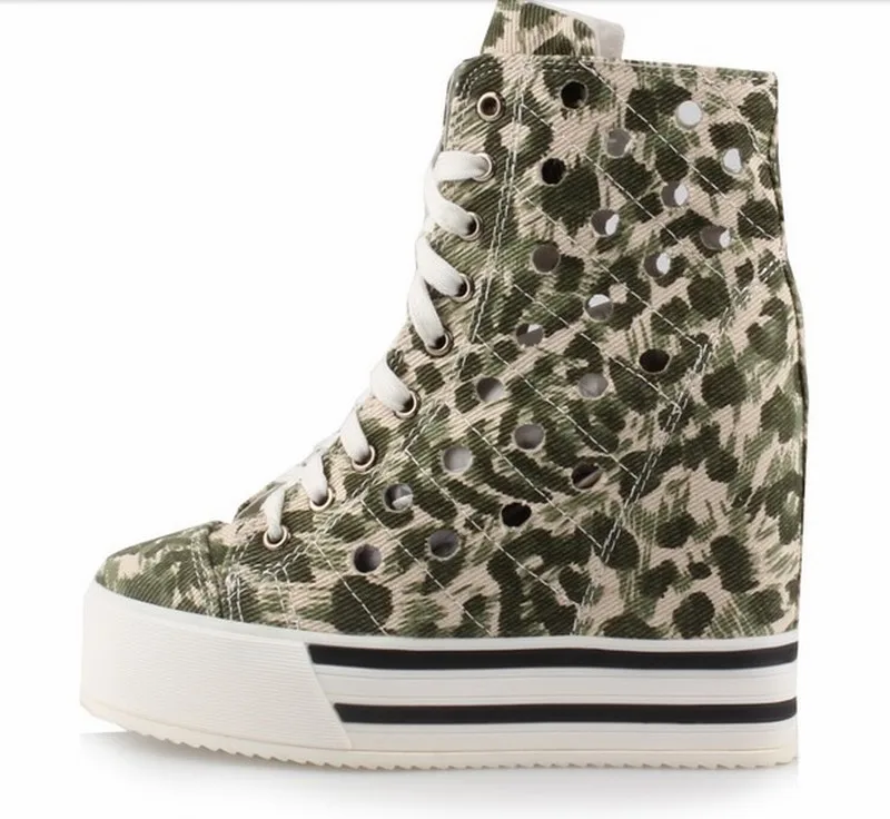 New women shoes woman canvas denim platform wedge high heels height increasing casual womens zapatillas deportivas zapatos mujer | Обувь