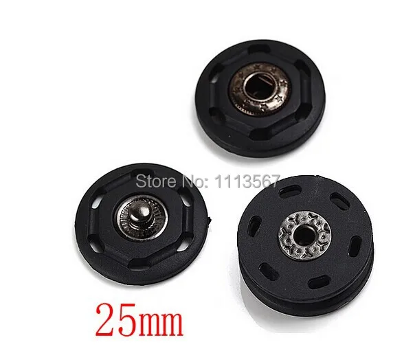 50 штук металл + пластик черный оснастки пресс пуговица для пришивания рукоделия