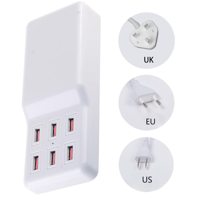 Мульти порт USB зарядное устройство концентратор Быстрая зарядка розетка 6 портов
