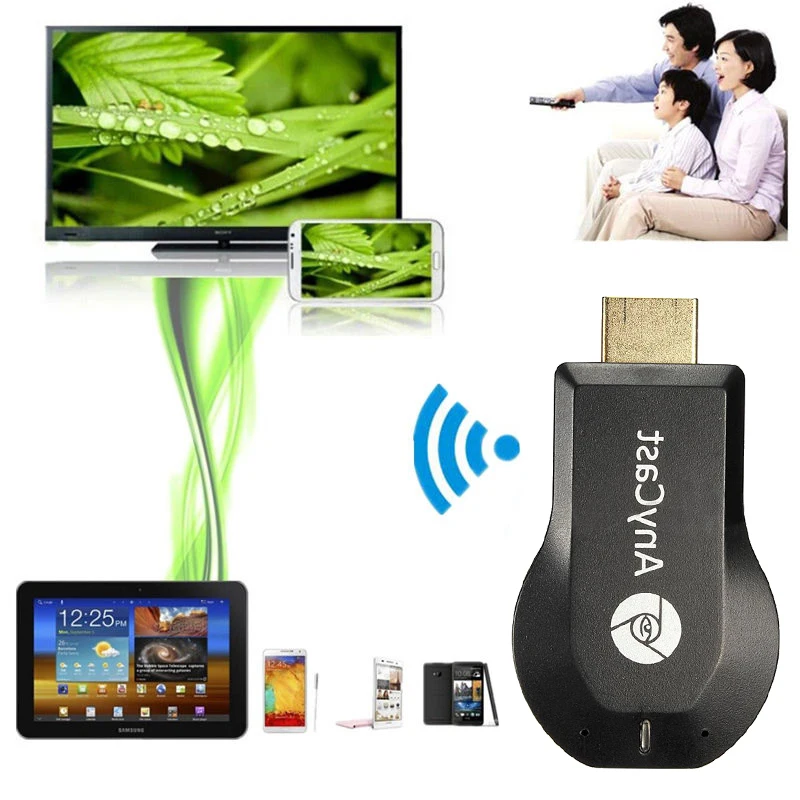 ТВ-приемник AnyCast M2 Plus 2 Wi-Fi хромированный | Электроника