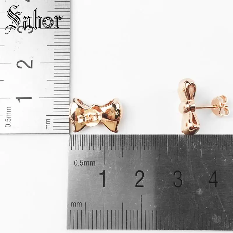 Серьги-гвоздики с бантиком розового золота 2020 новые ювелирные изделия