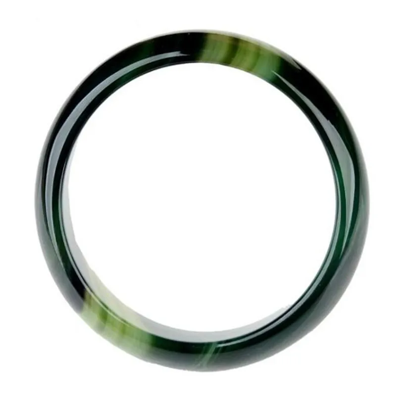 FENGASHOUW Pure natural green chalcedony bracelet width widening and thickening atmosphere female fashion | Украшения и