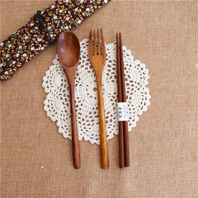Burlywood Tofok 3pcs Spoon Fork Chopstick Dinnerware Set Cutlery Wrapped Wire Handmade Tableware Chinese Japanese Kitchen Accessories Gift - Цвет: Burlywood
