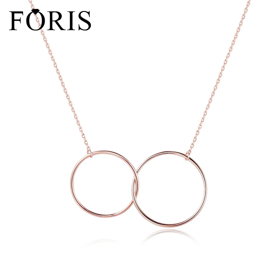 

FORIS модные ювелирные изделия розовое золото круглое ожерелье для друзей подарок PN012