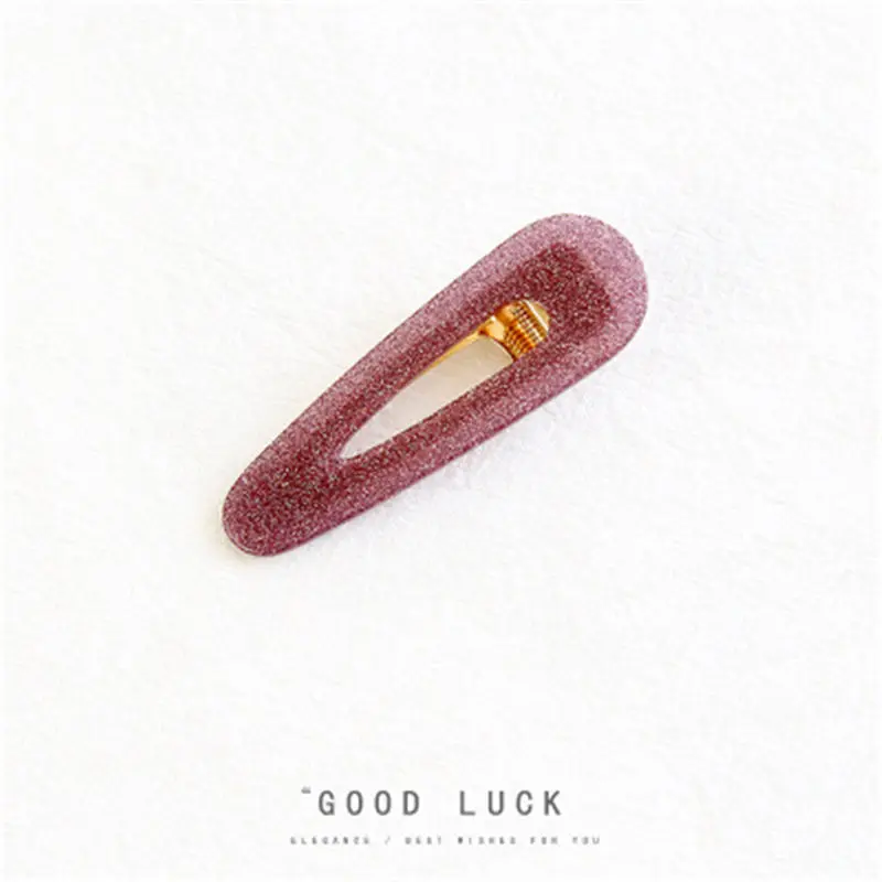 purple 1 шт., корейские блестящие Уксусные ацидные заколки для волос для женщин, твердые акриловые геометрические прямоугольные водные заколки для волос в форме капли, аксессуары для волос - Цвет: purple