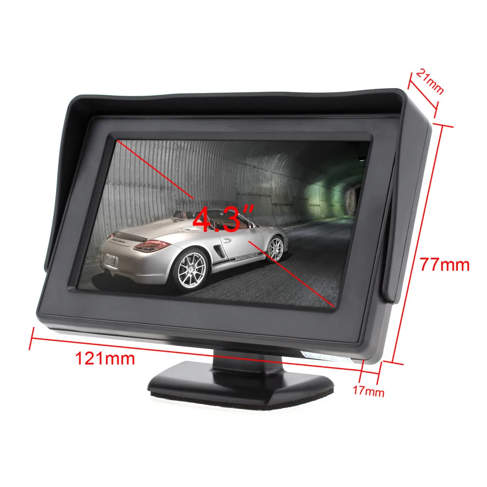 Автомобильный монитор с разрешением 12 в 4 3 дюйма HD 480x234 TFT LCD беспроводным