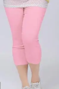 photo color Хорошее качество, очень большой размер, женские Капри, брюки, супер тянущиеся, карамельного цвета, размера плюс, женские эластичные штаны, длина до икры, 6XL, DV137 - Цвет: photo color