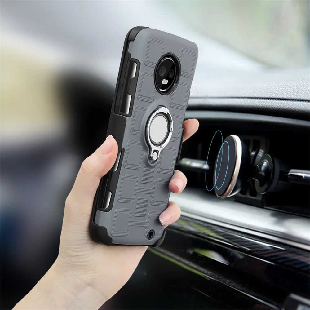 Магнитное кольцо Автомобильный кронштейн 3 в 1 чехол для Moto G6 E5 G5S E4 G5 плюс Motorola Z3 Play