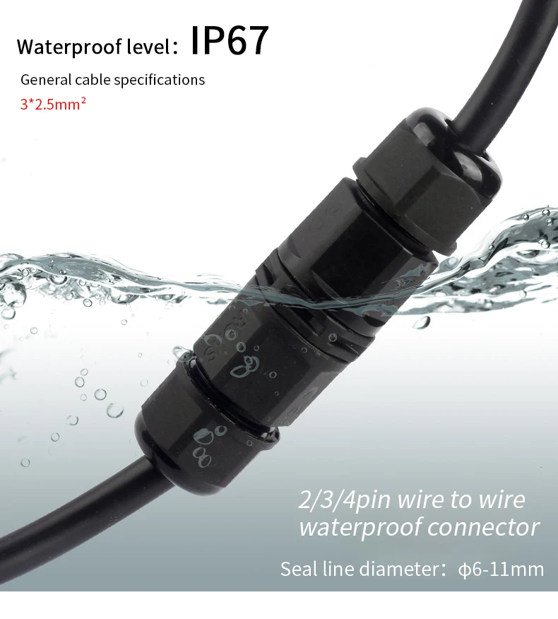 IP68 водонепроницаемый разъем 2 Pin 3 Pin Электрический терминальный адаптер провод винт соединителя и паяльный штифт разъем для Светодиодный свет