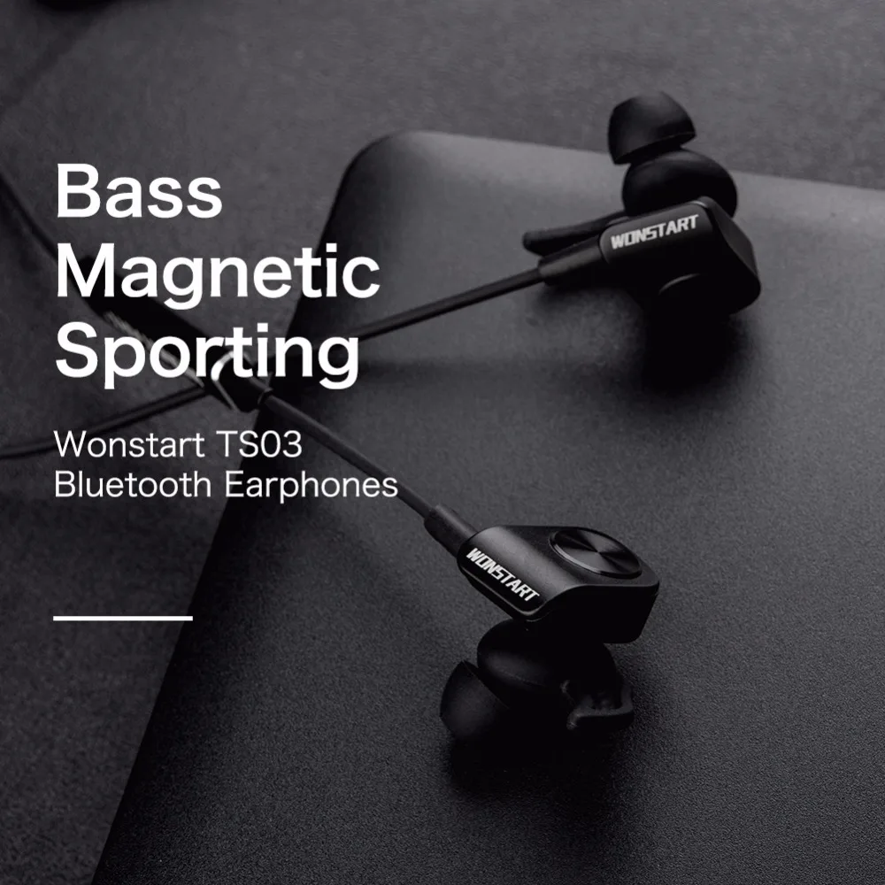 Wonstart TS03 Беспроводной наушники Магнитная в ухо Спортивные Bluetooth BT4.1 Hi-Fi Stereo