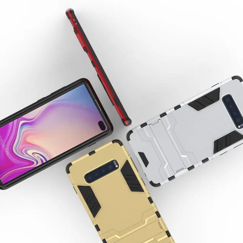 For Samsung Galaxy S10 S10+ S10E 5G Case Shockproof Hybrid Kickstand Rugged Armor PC+ TPU Soft Cover S8 S9 S8+ S9+ Note 9 |