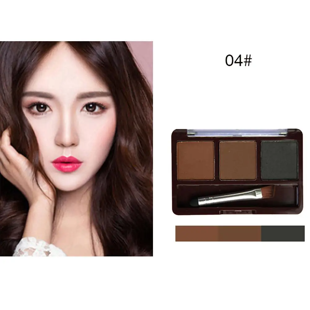 Палетка теней для бровей 3 цвета профессиональная косметика водостойкий стойкий