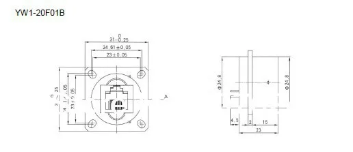 RJ45 YW1-20F01 YW1-20F01B женский