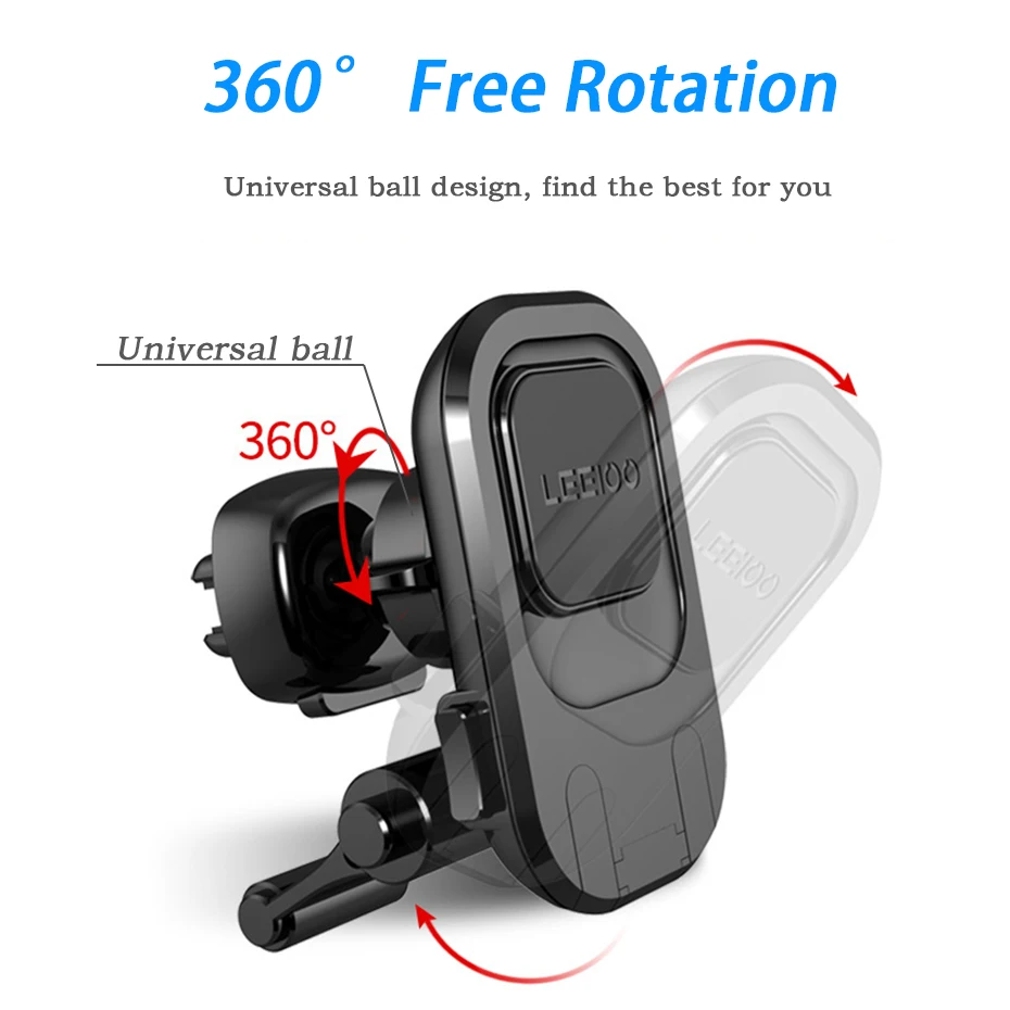 LEEIOO магнитный автомобильный держатель для телефона iPhone Samsung 360 с воздушным