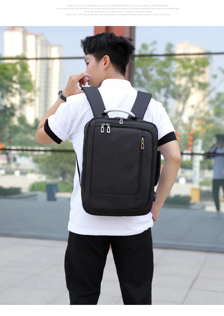 Men Backpack 15.6-inch Laptop Bag Large Capacity Multi-layer USB Charging Waterproof Business Leisure Travel Youth Backpack