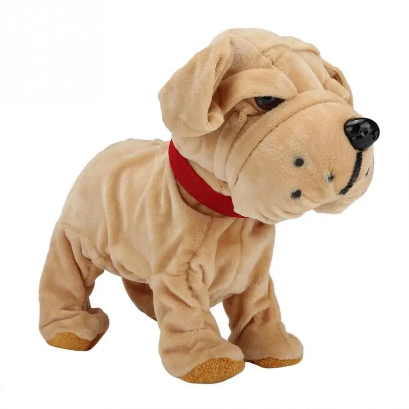 Shar Pei Новинка, Электронные Домашние животные, Звуковое управление, робот, собаки, милая плюшевая собака, электронная собака, лай, подставка для прогулок, игрушки для детей, подарок на день рождения - Цвет: Shar Pei
