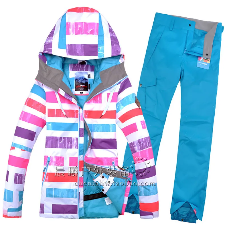Gsou снег Для женщин лыжный костюм верхняя одежда Пеший Туризм Кемпинг