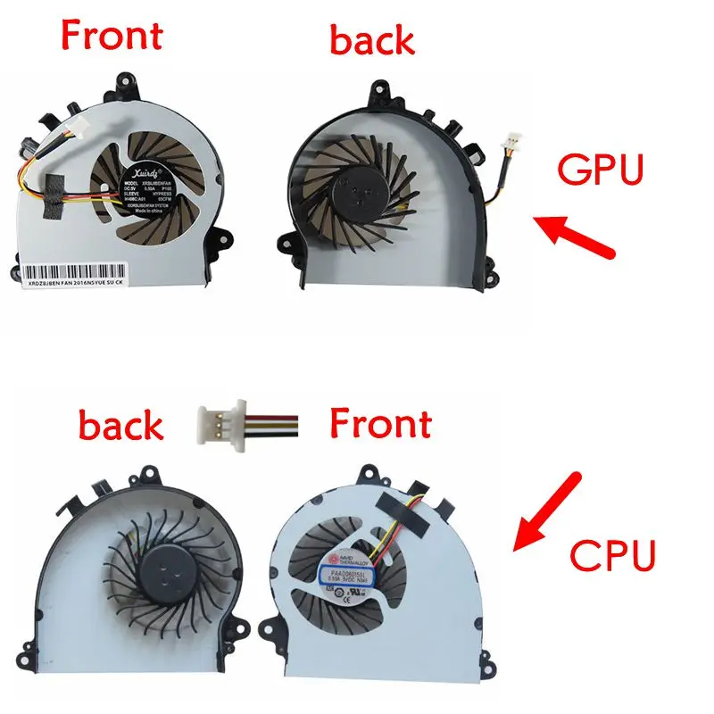 GZEELE NEW cooling fan for MSI GS70 GS72 MS-1771 MS-1773 UX7 7G-700 CPU GPU cooling fan cooler PAAD06015SL N184 N346 PAAD06015S