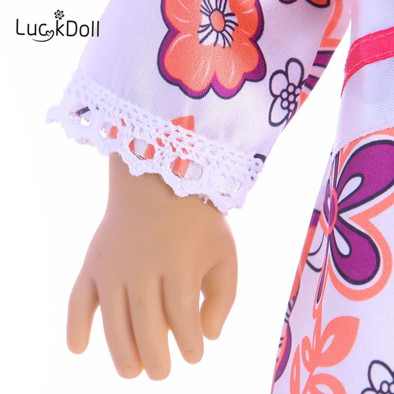 Платье LUCKDOLL с принтом Lacedge для куклы 43 см или 18-дюймовых кукол аксессуары | Игрушки
